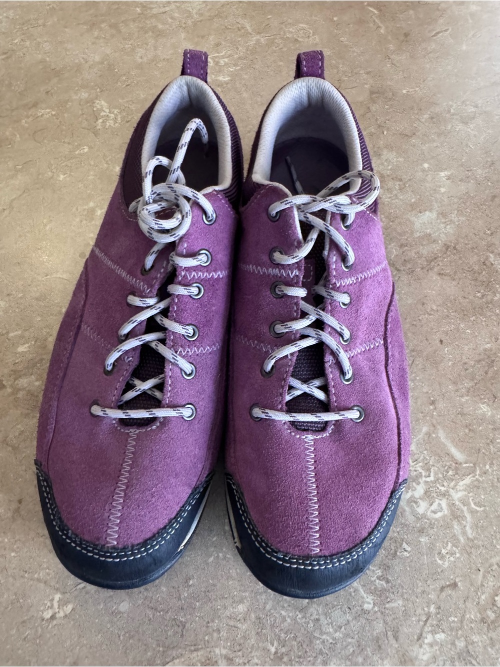 Women L.L Bean Casual Purple Suede Lace-Up Shoes